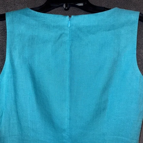 Talbots Blue Irish Linen Sleeveless Mini Dress Size 6P - Picture 6 of 8